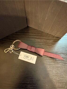 kate spade ♠️ Bow Leather Keyring in Deep Berry NWOT